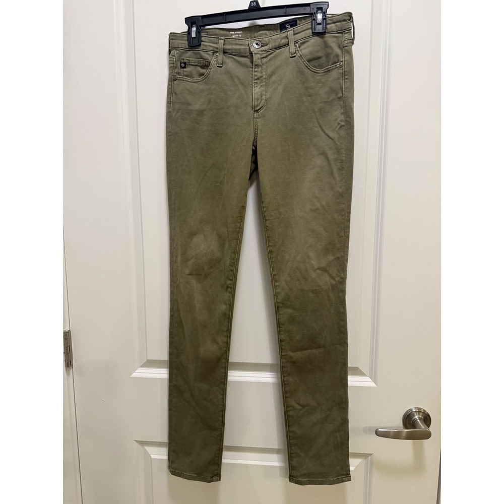 AG Adriano Goldschmied The Prima Cigarette Leg Olive Green Pants Men 28R LSS1434